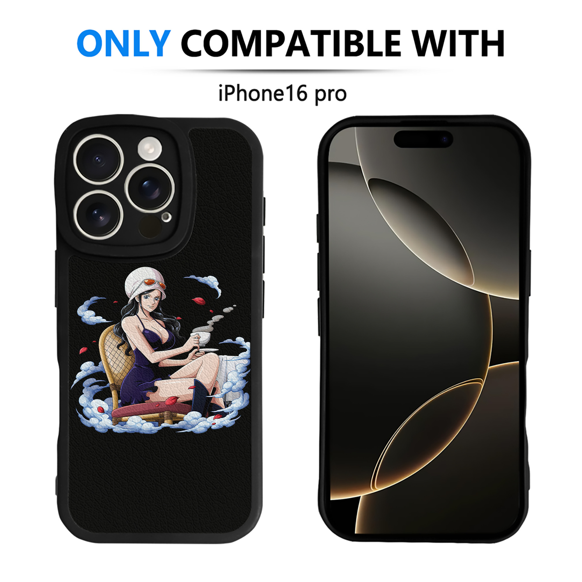 （画像用） ワンピース ニコ・ロビン ONE PIECE Nico Robin 【iPhone 16シリーズ対応】シリコンスマホケース（レザー調） 材質：シリコン